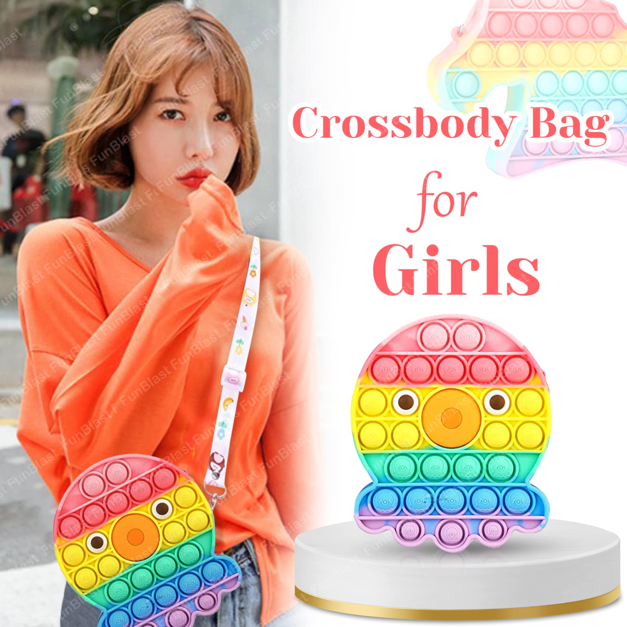 Sling Bag for Girls Crossbody Bag for Kids Sling Bag with Keychain for Girls, Sling Bag for Girls Coin Purse for Girls