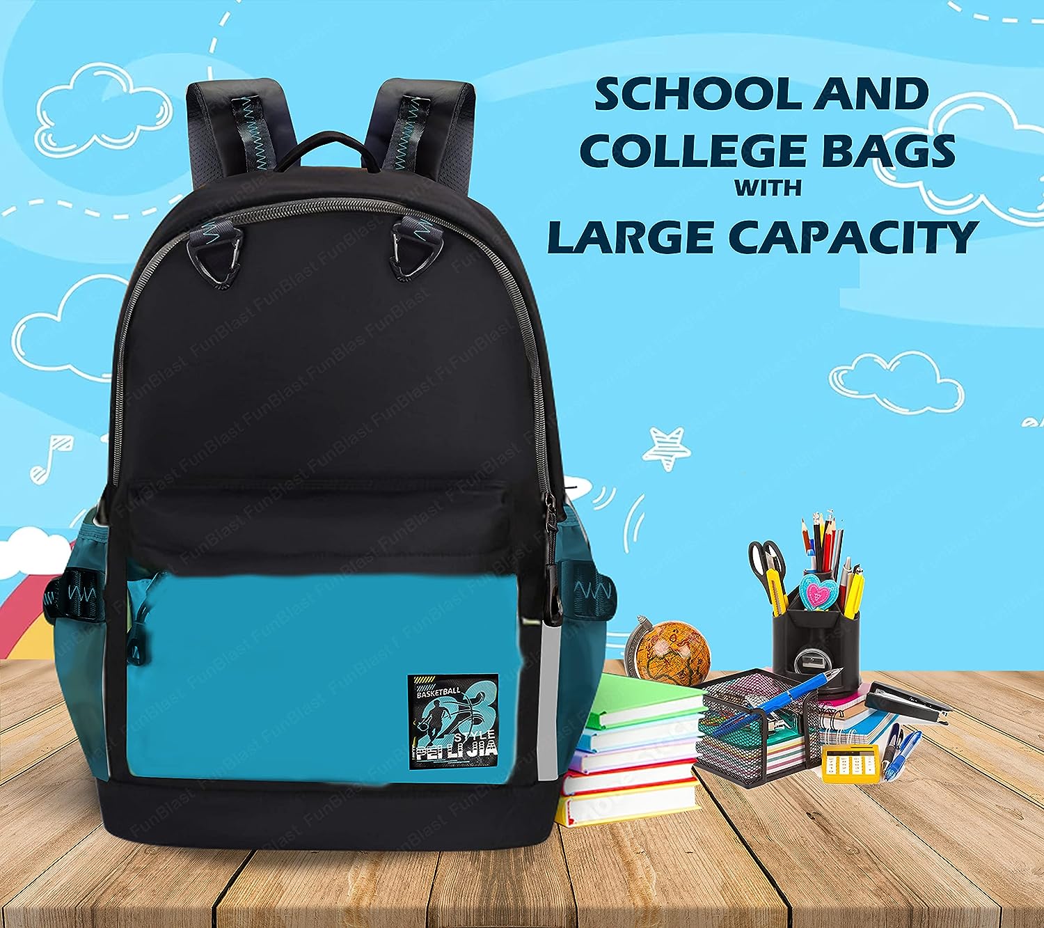 School Bag - School Backpack, College Backpack, Travel Backpack, Office Backpack, Multipurpose Bag for Kids, Casual Bagpack, Picnic Bag for Boys & Girls (46 X 34 X 20 CM)