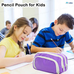 Multiple Compartment Portable Stationary Organizer Bag for Kids (Purple)