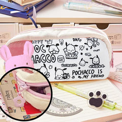 Cartoon Design Multipurpose Zipper Pouch for Kids (Pink)