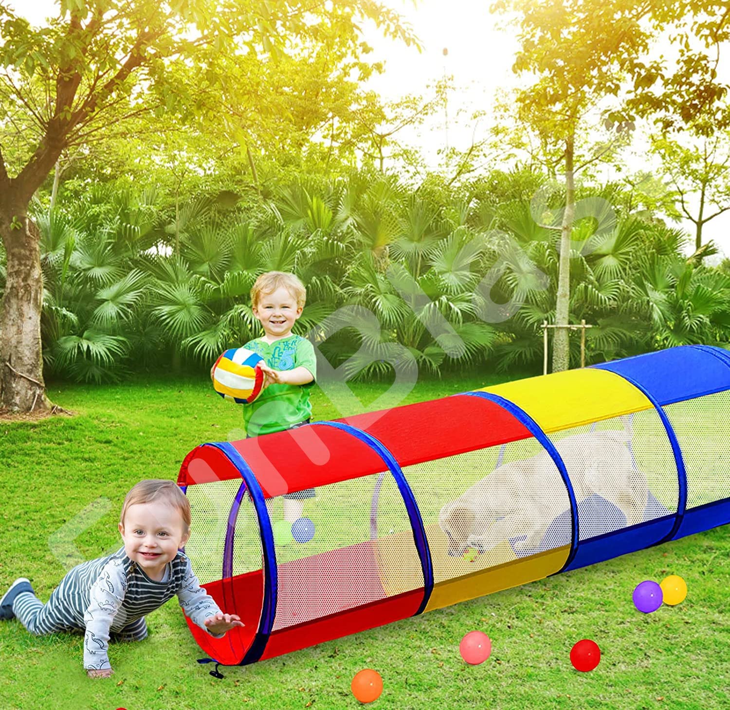 Tunnel Tent for Kids, Foldable Outdoor Tunnel for Toddlers, 6 Feet Long Tunnel Tent for Kids, Girls and Boys, Pop-Up Activity Toys