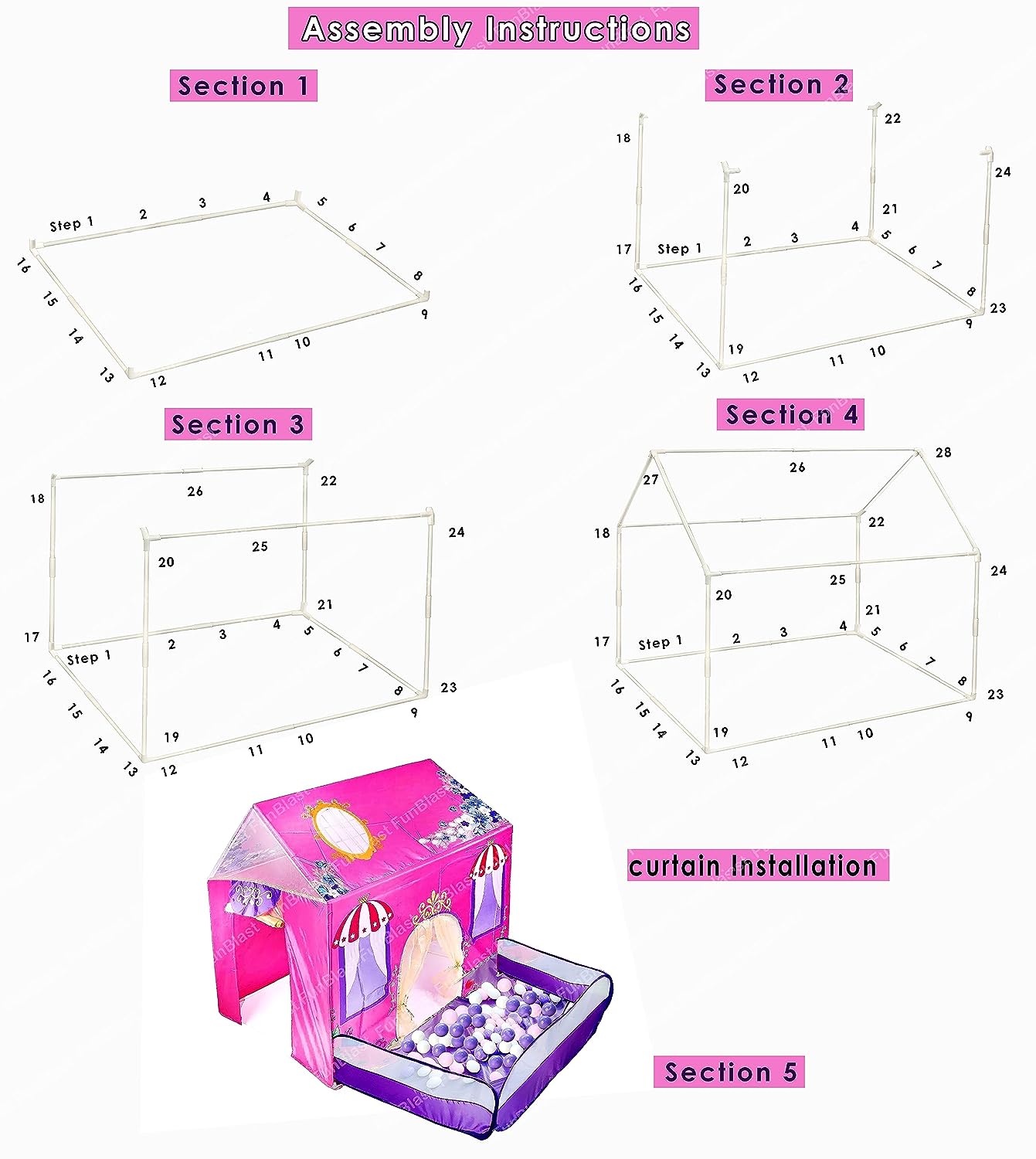 play house tent instructions 2 in1 Ball Pool Play Tent House