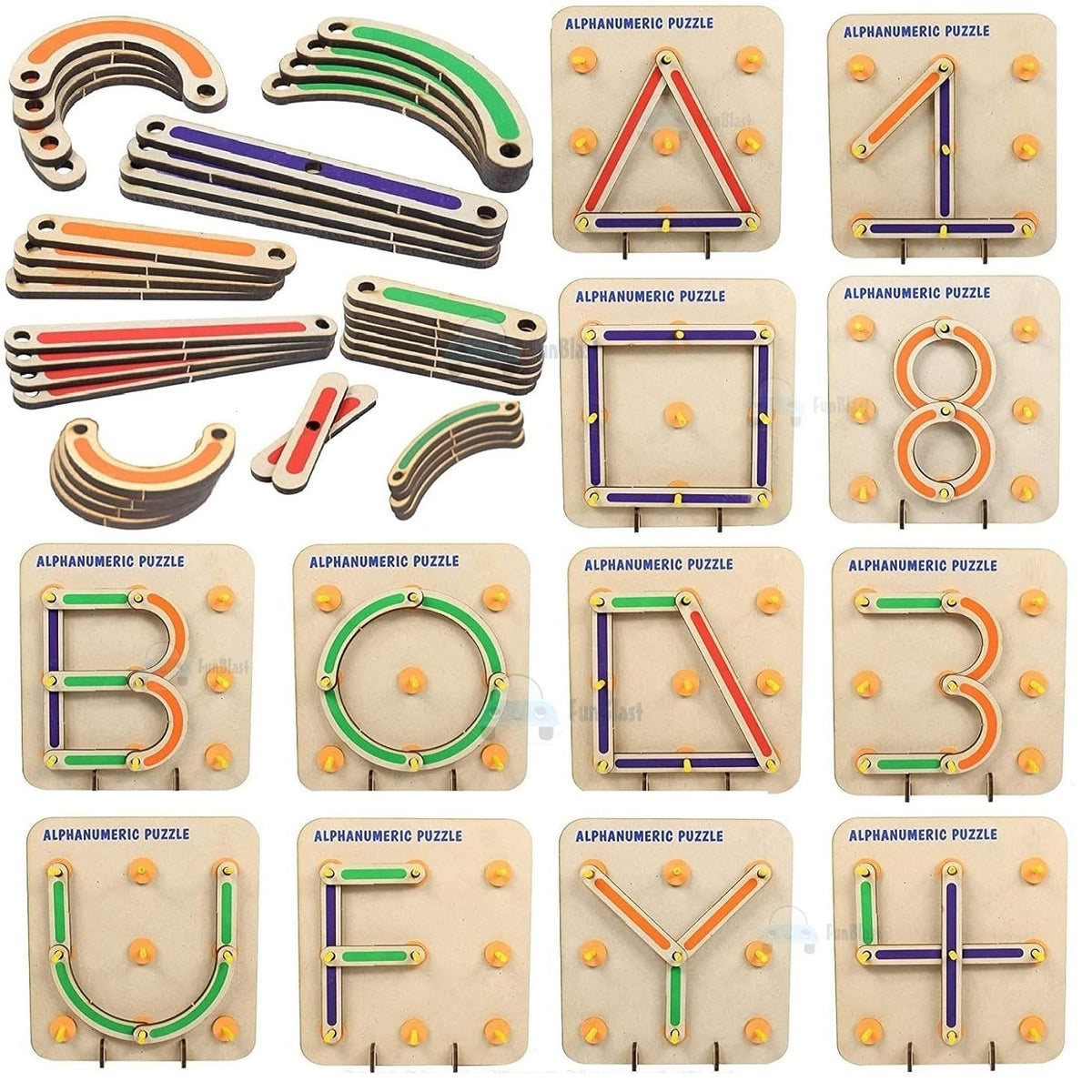 Wooden Alpha & Numeric Construction Puzzles for Kids – DIY Learning & Educational Toys for Kids Learning Alphabet & Number Block for Kids, Girls & Boys (50+ Pcs; Multicolor)