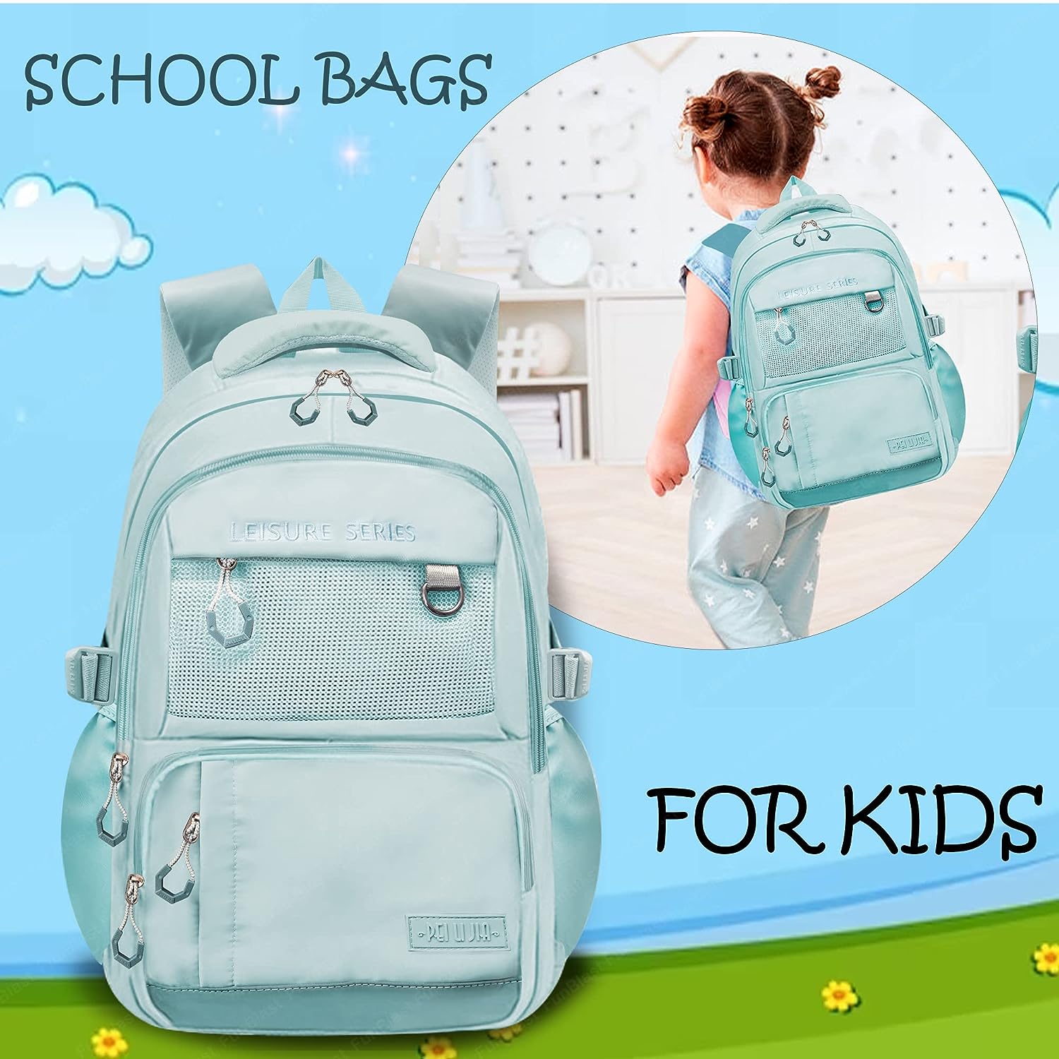 School Bag - School Backpack, College Backpack, Travel Backpack, Office Backpack, Multipurpose Bag for Kids, Casual Bagpack, Picnic Bag for Boys & Girls (46 X 34 X 20 CM)