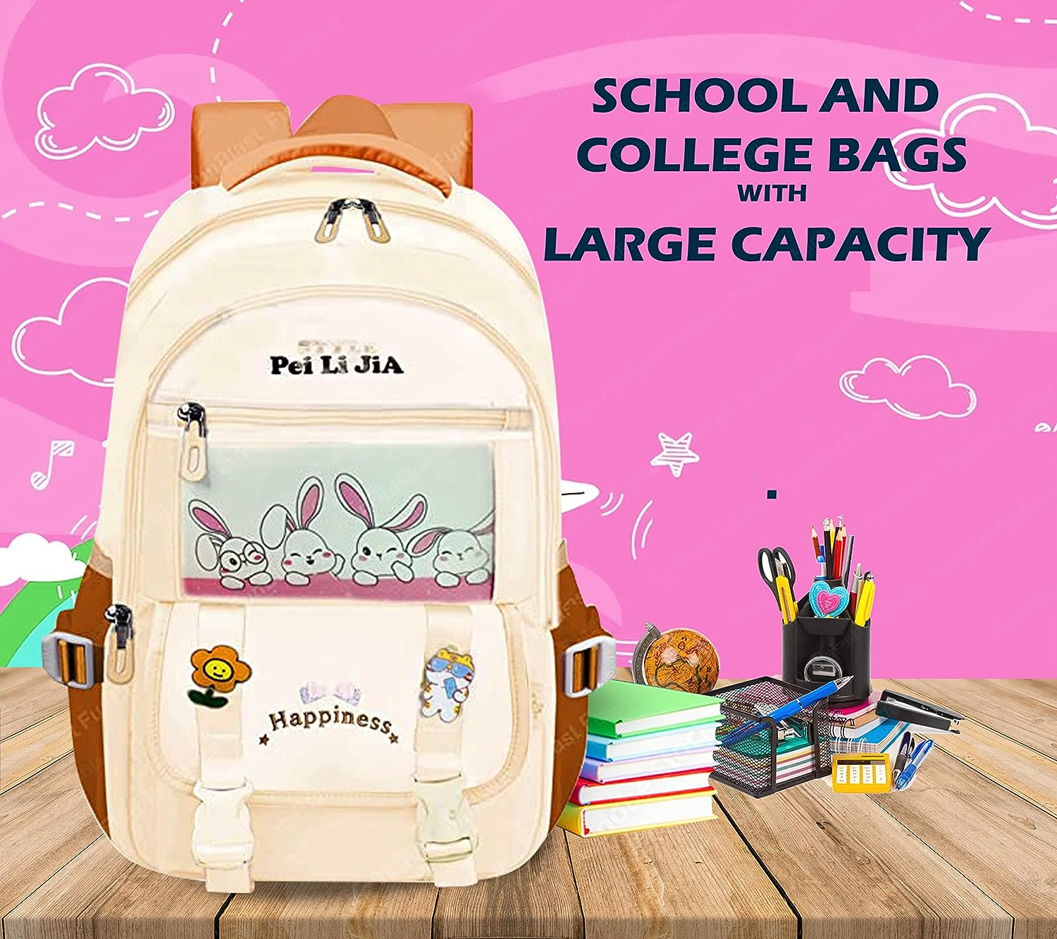 School, Office, Casual Multipurpose Backpack - School and College Bags for students, Large Capacity Bag for Boys Girls Kids, Travel Bag, Picnic Bag