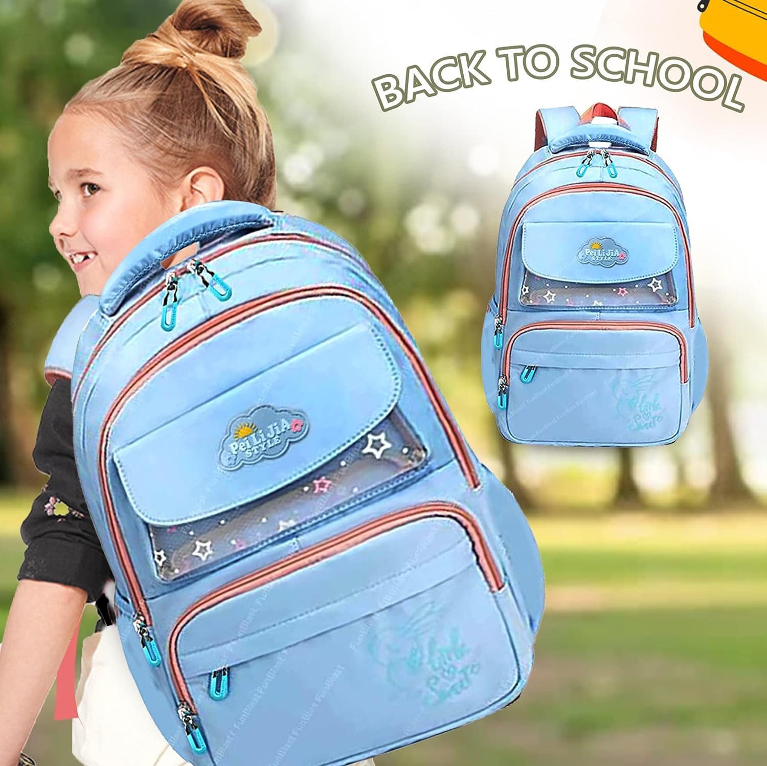 Buy Genie Primrose 36L Blue School Backpack Online