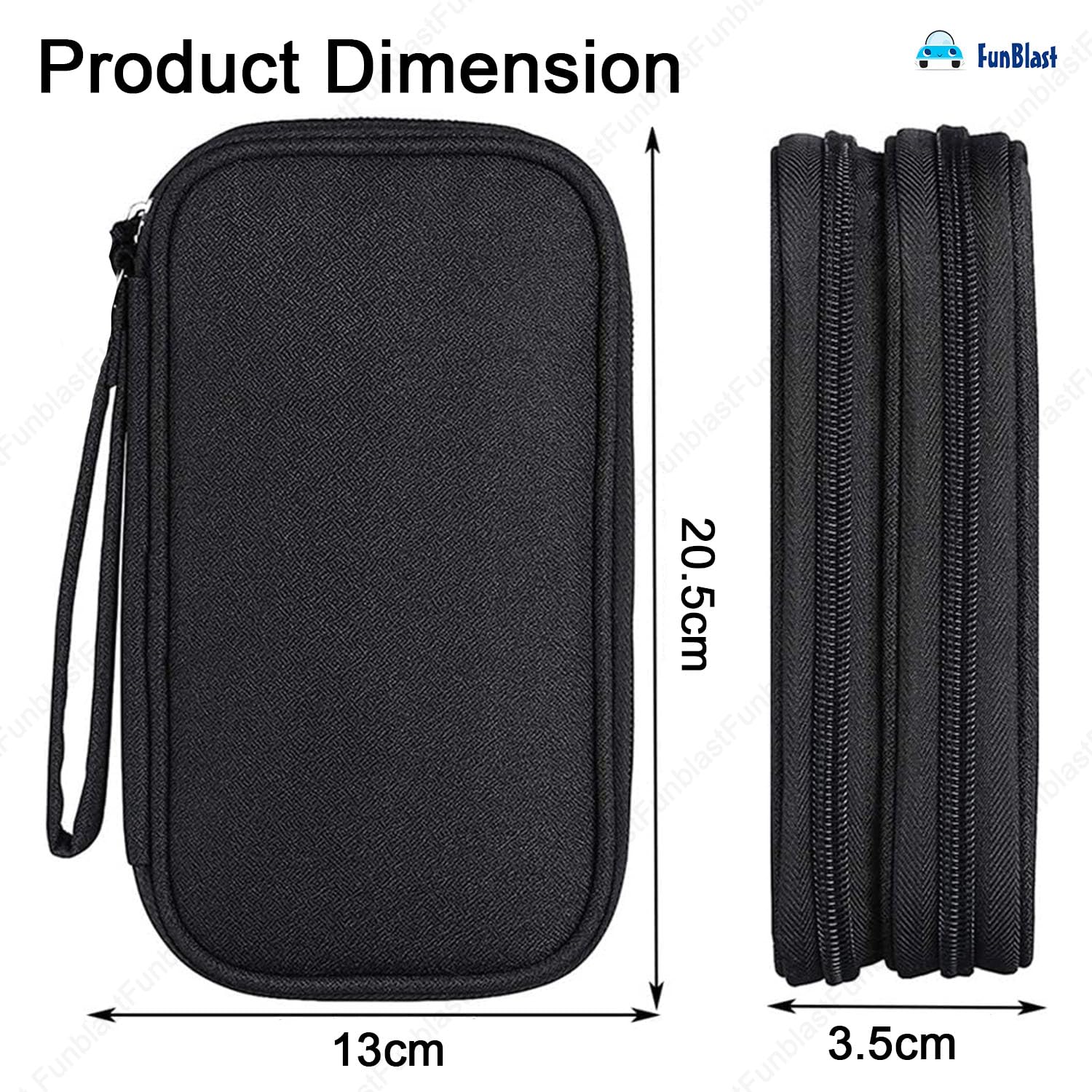 Travel Organizer Pouch with Mesh Pockets for Men and Women(Black)