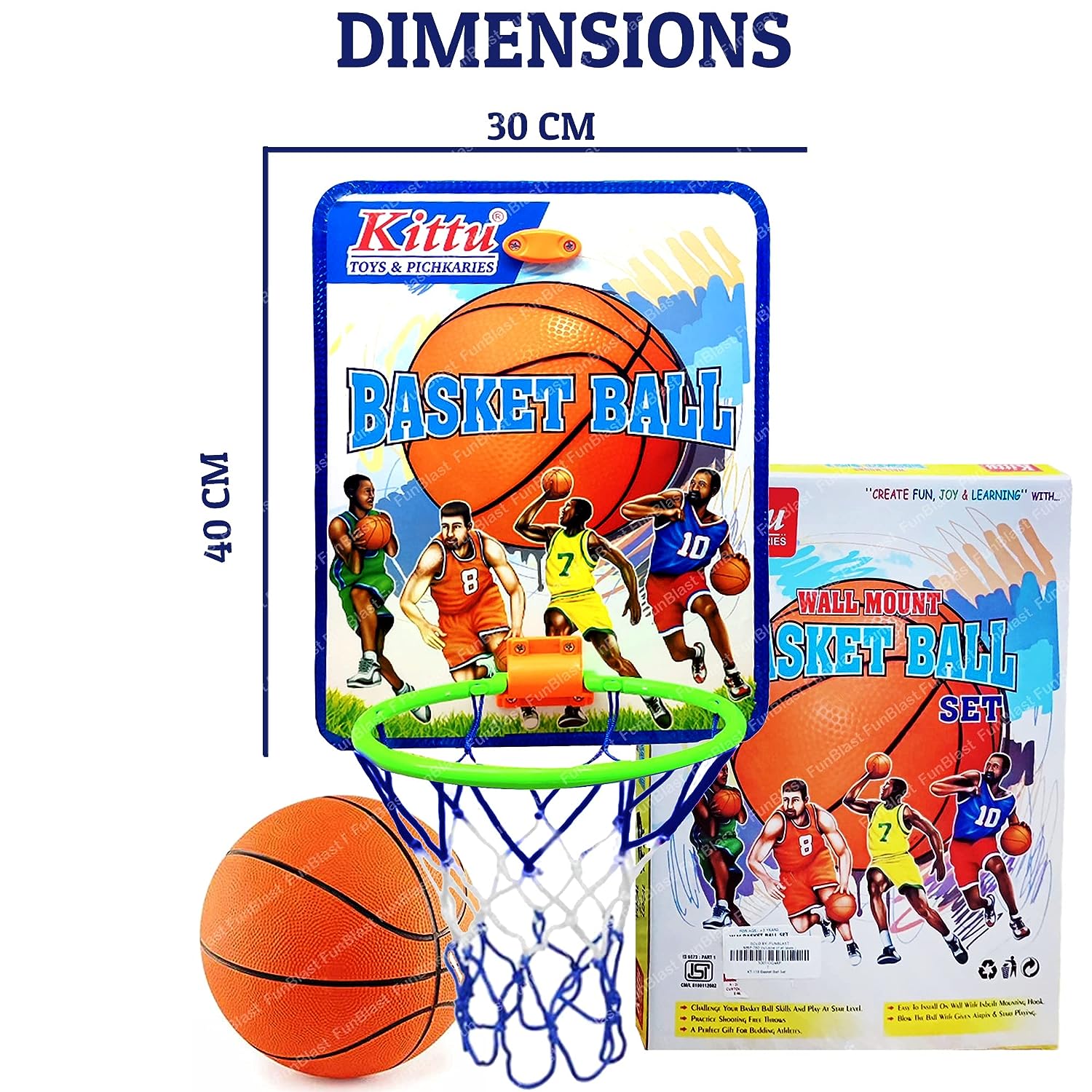 Basketball for Kids - Basketball with Net, Basketball Set with Hanging Board for Kids, Kids Basketball Toys