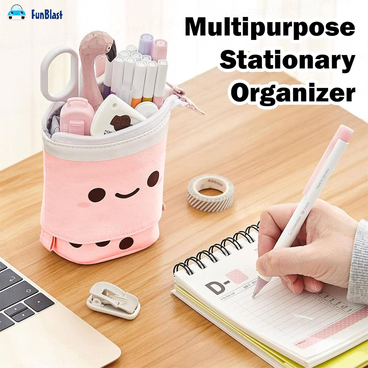 Boba Pop-Up Stationery Organizer for Kids (Pink)