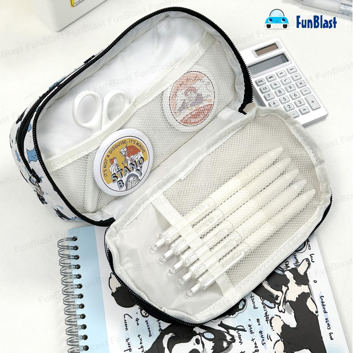 Cat Print Stationary Organizer Pouch for Kids & Adults