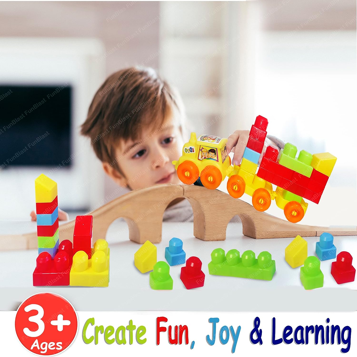 Train Engine Building Blocks for Kids - DIY Plastic Building Blocks for Kids Puzzle Games for Kids – 48 Pcs