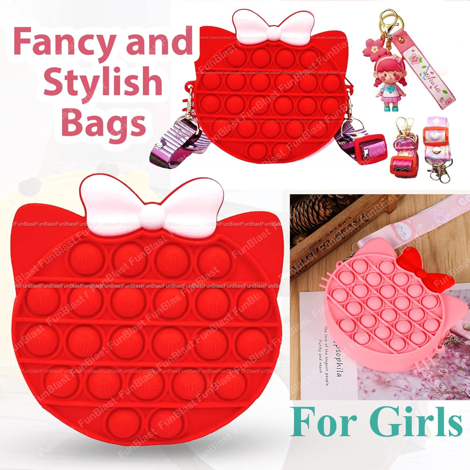 Pop It Sling Bag – Pop It Cross Body Bag for Kids, Pop It Purse for Girls, Birthday Gift for Girls