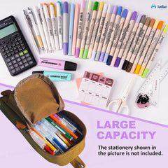 Hangable Canvas Pencil Pouch for Kids (Brown-Bear)