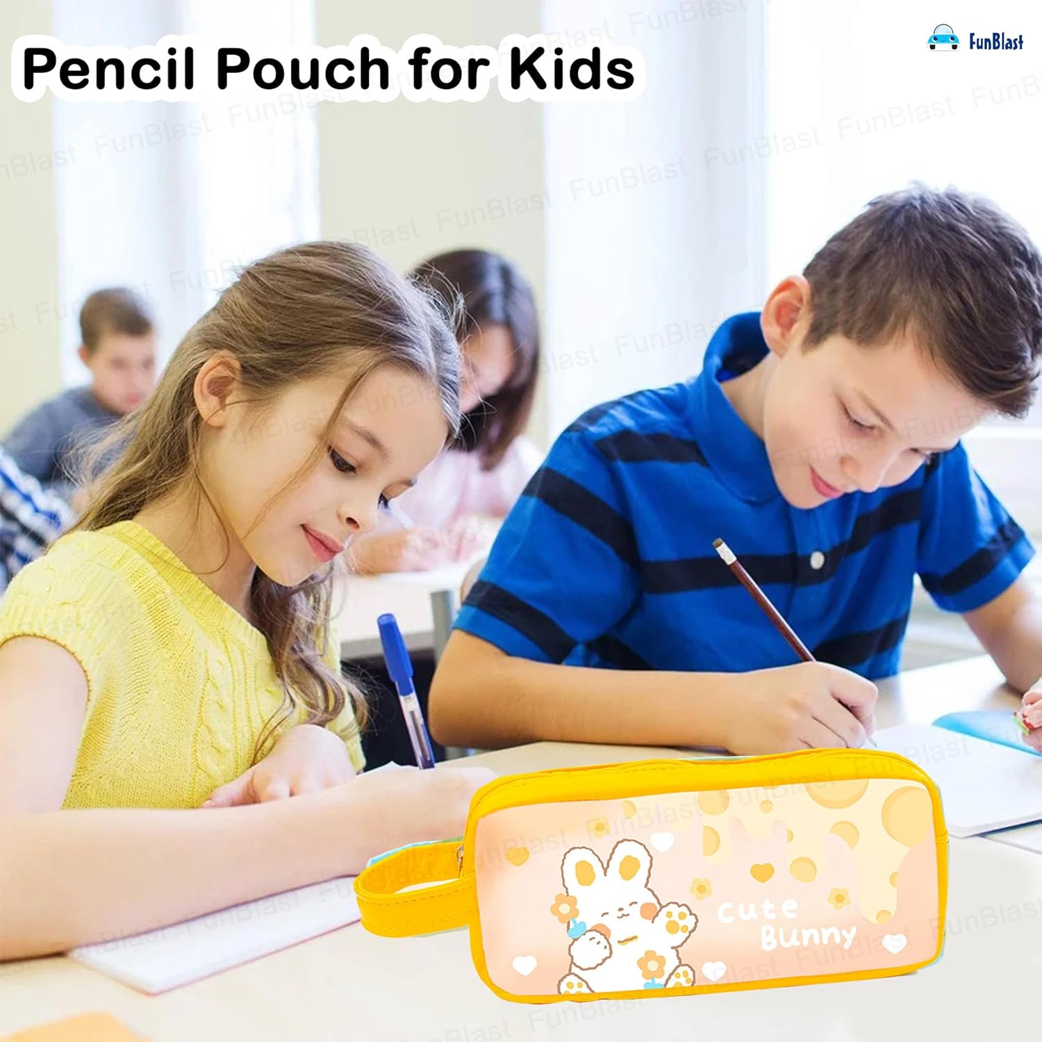 PVC Pencil Pouch with Zipper Closure (Yellow)