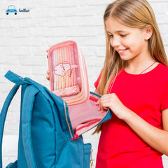 Portable Pencil Pouch with Zipper Closure for Kids (Peach)