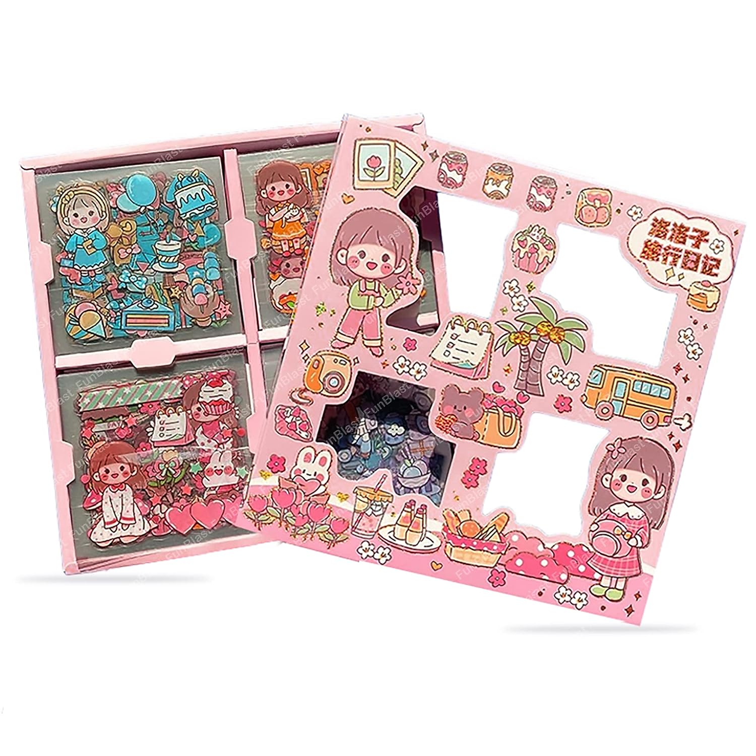 Pvc Cute Girl Theme Kawaii Stickers – 100 Sheets Cute Washi Stickers For Project, Japanese Style Girls Sticker Set, Stationery Item – (Assorted Design)