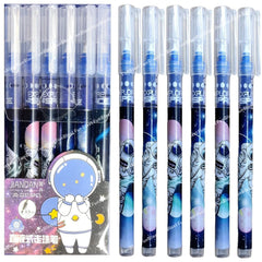 Gel Pens for Writing - Cartoon Design Lightweight Gel Pen with Comfortable Grip for Extra Smooth Writing, Stationery for School & Office, Birthday Return Gift (6 Pcs) – Blue Ink