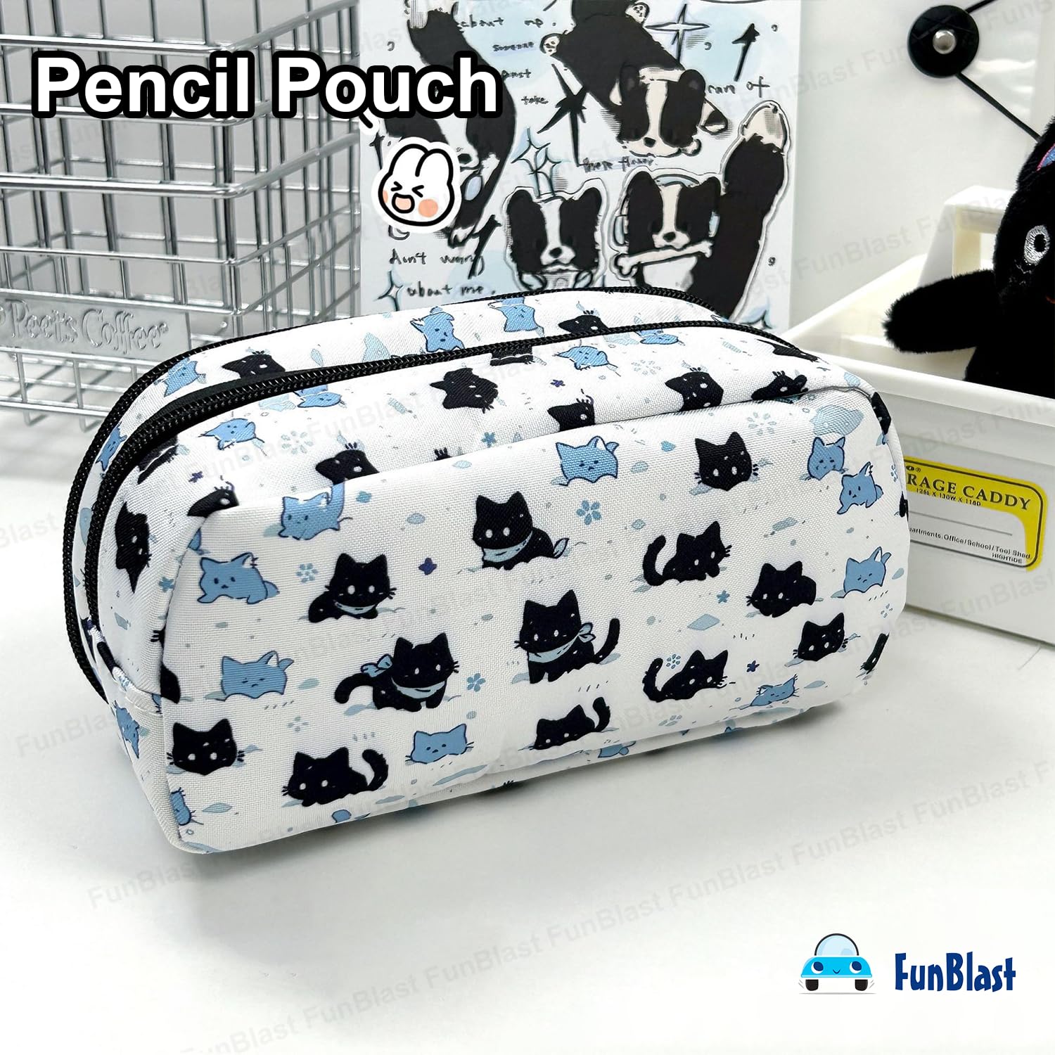 Cat Print Stationary Organizer Pouch for Kids & Adults