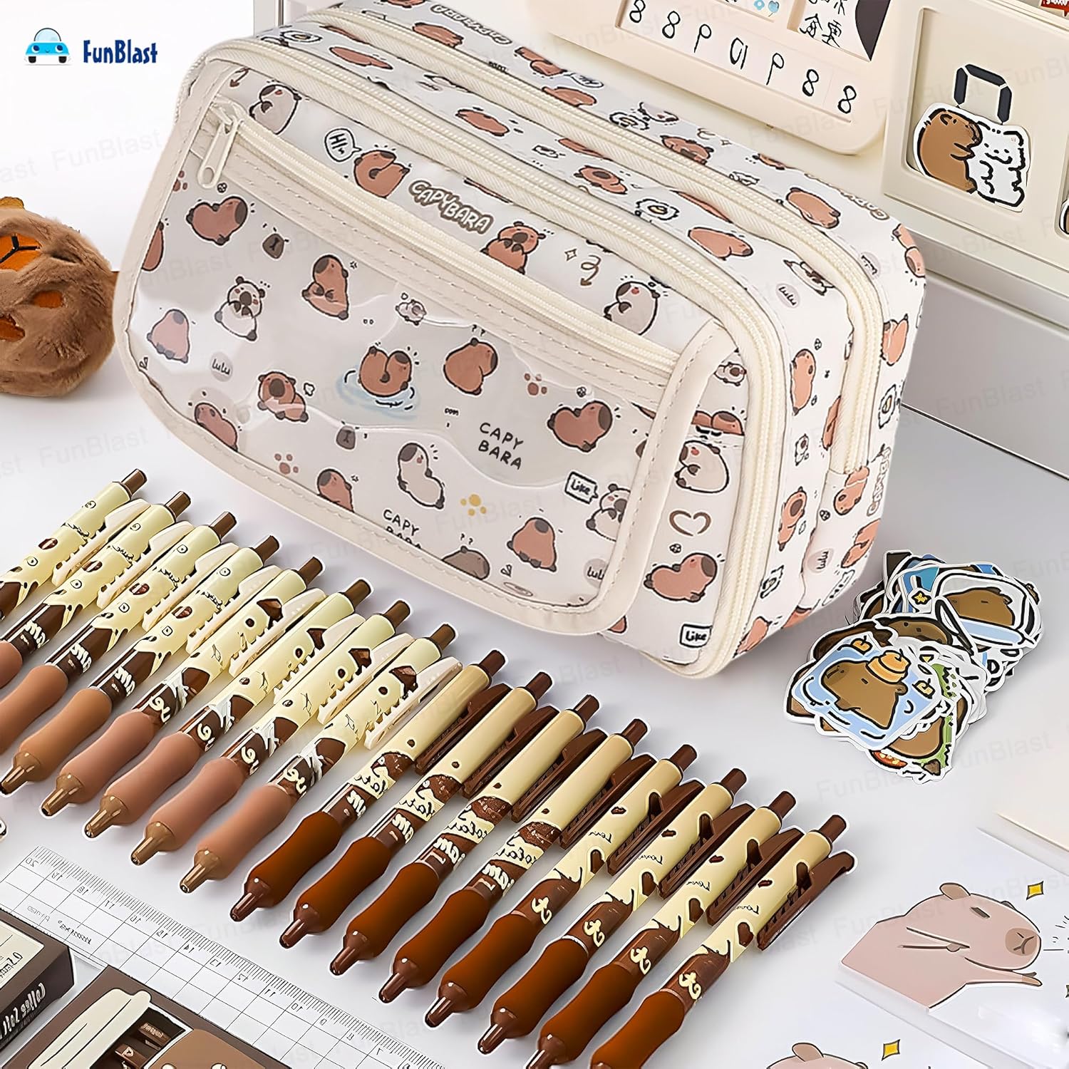 CapyBara Print Stationary Organizer Pouch for Kids & Adults