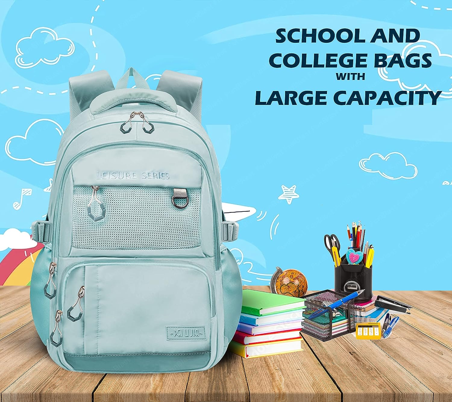 School Bag - School Backpack, College Backpack, Travel Backpack, Office Backpack, Multipurpose Bag for Kids, Casual Bagpack, Picnic Bag for Boys & Girls (46 X 34 X 20 CM)