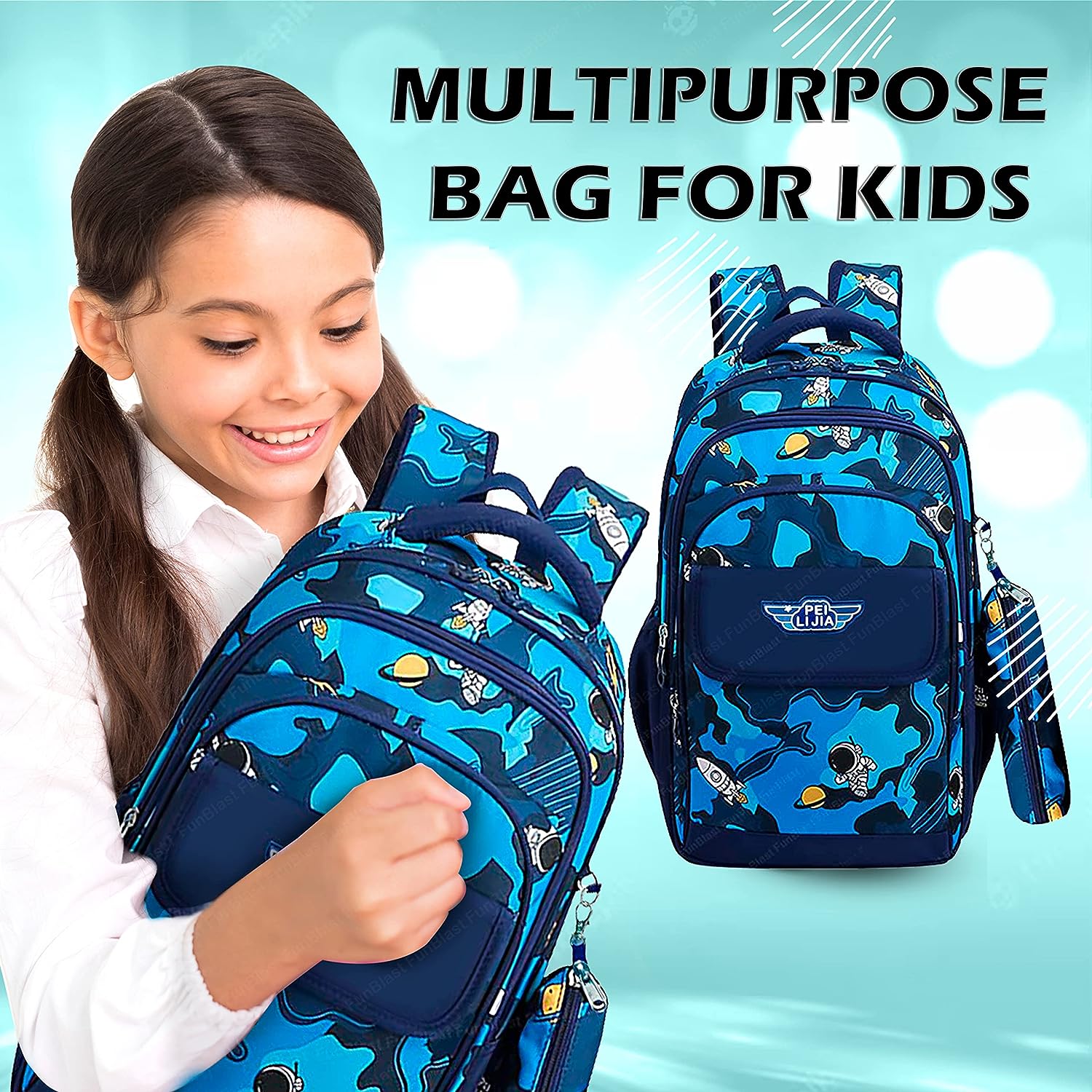 School Bags for Boys – Space Print Bagpack for Kids, College Bag