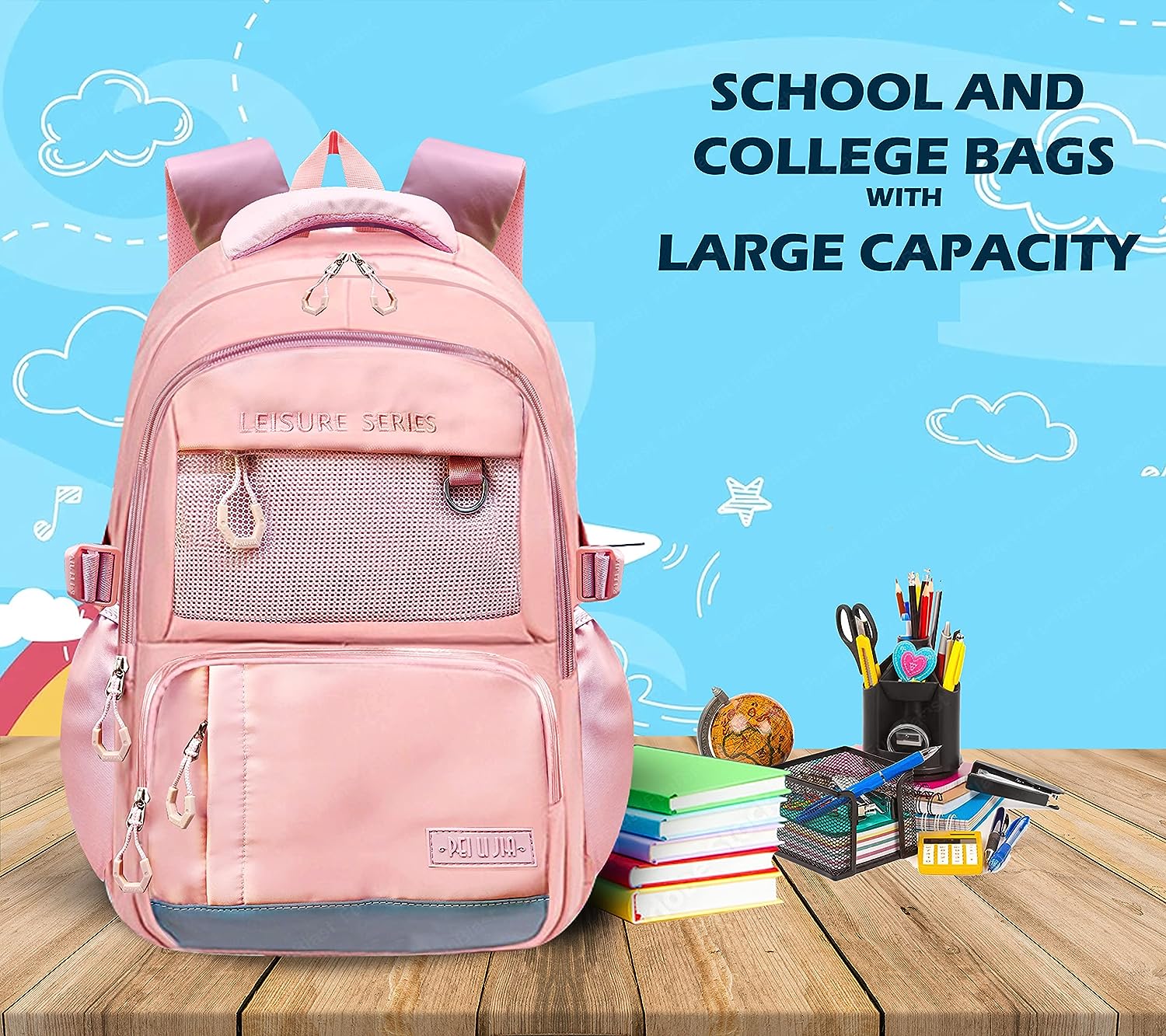 School Bag - School Backpack, College Backpack, Travel Backpack, Office Backpack, Multipurpose Bag for Kids, Casual Bagpack, Picnic Bag for Boys & Girls (46 X 34 X 20 CM)