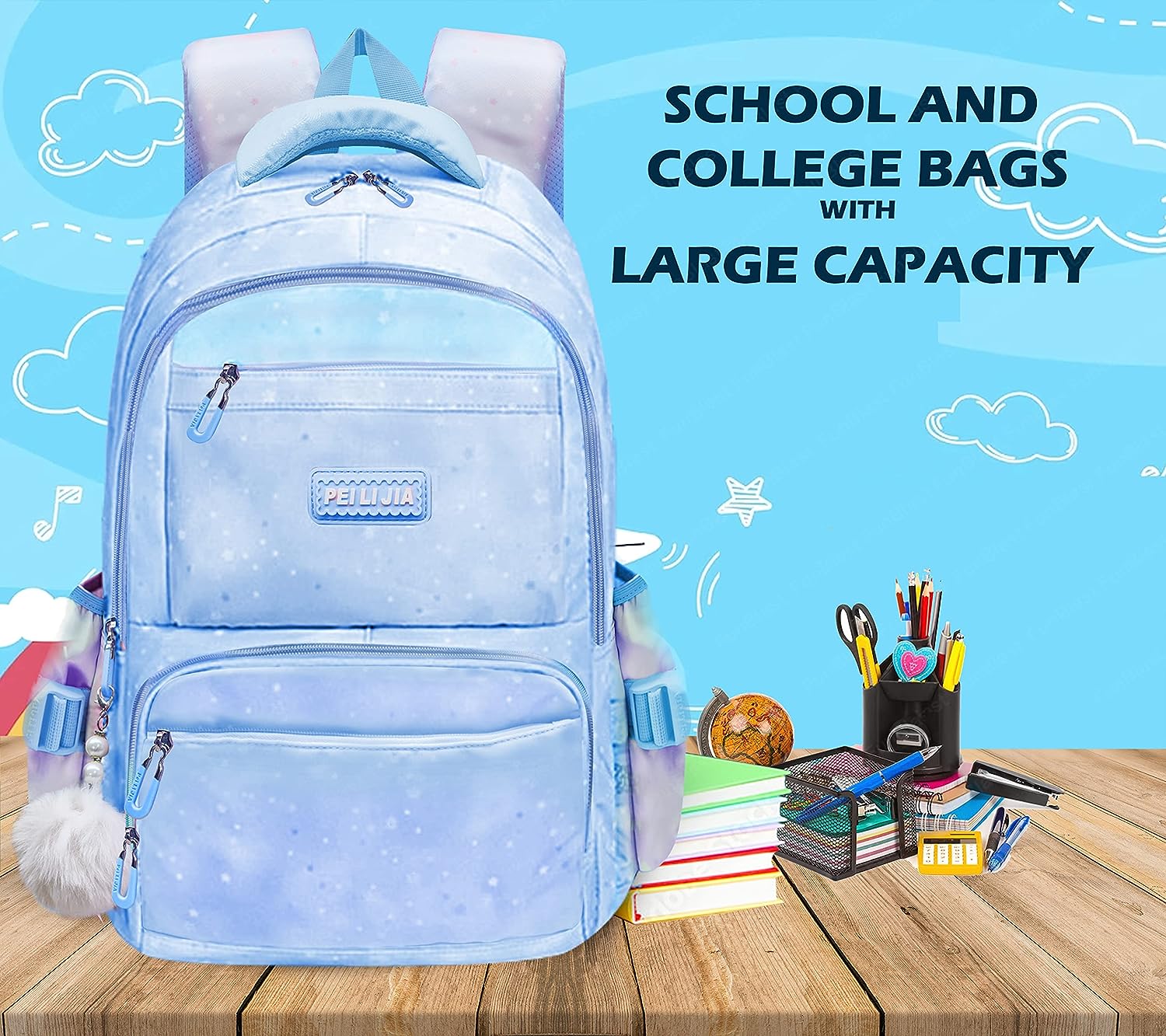 School Bag School Backpack College Backpack Travel Backpack Office Backpack Multipurpose Backpack Picnic Bag for Boys & Girls (46 X 34 X 20 CM)