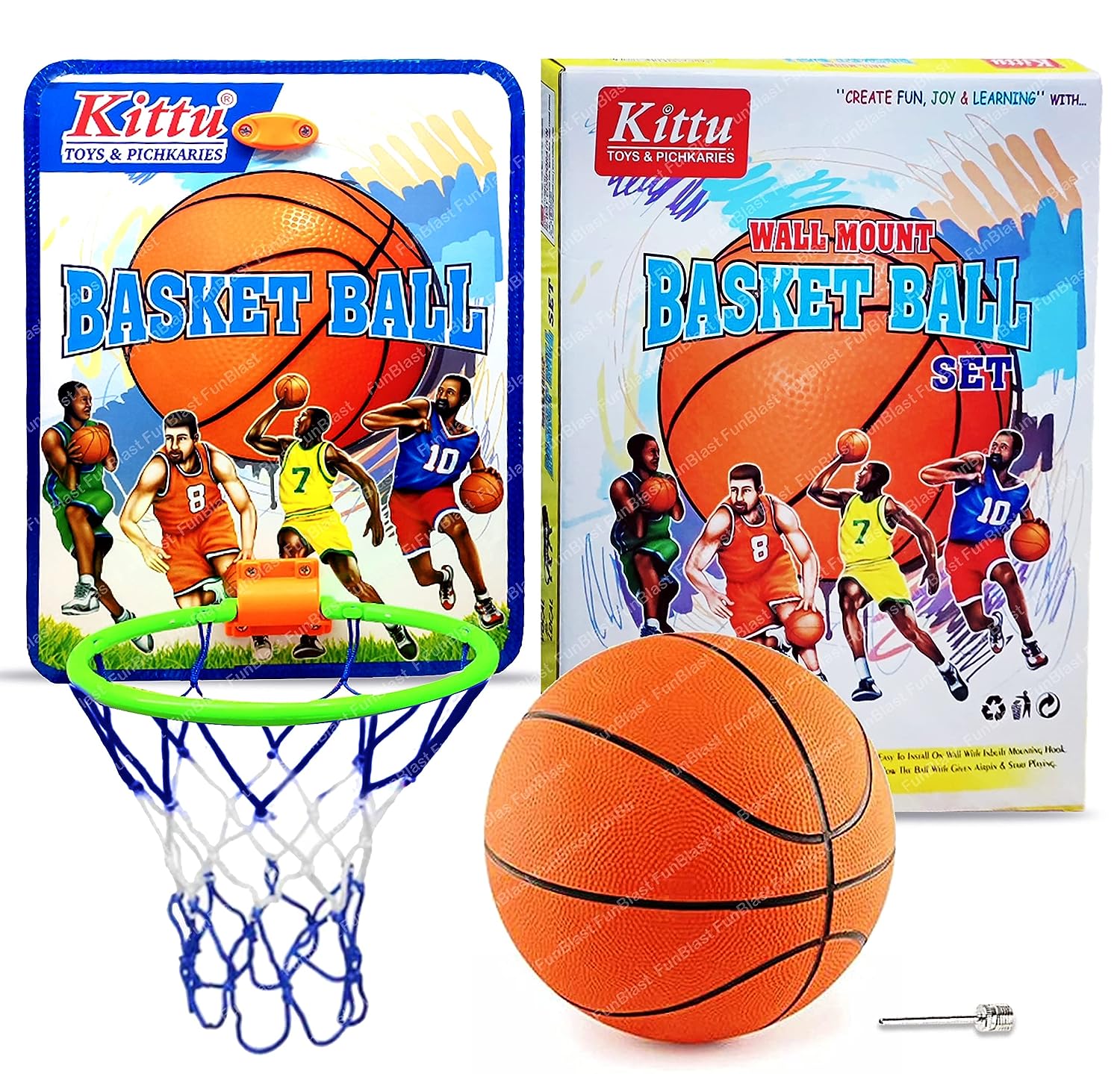 Basketball for Kids - Basketball with Net, Basketball Set with Hanging Board for Kids, Kids Basketball Toys