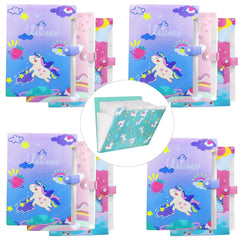 Unicorn File Folder with Button Lock – Pack of 12 Pcs Unicorn Theme Certificates Holder with 6 Pockets, Office Documents File (12 Pcs; Multicolor)