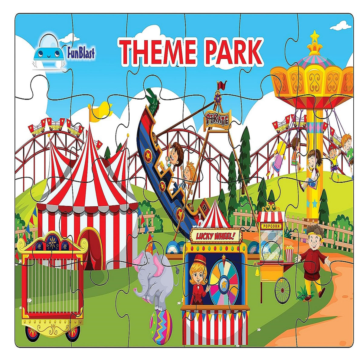 Fun Fair Park Theme Jigsaw Puzzle for Kids – 24 Pcs Jigsaw Puzzle for Kids, Boys, Girls