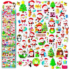 Christmas Kawaii Stickers Set – Set of 8 Sheets Stickers for Kids, 3D Stickers for Girls, Foam Stickers for Kids, Cute Stickers, Craft Stickers