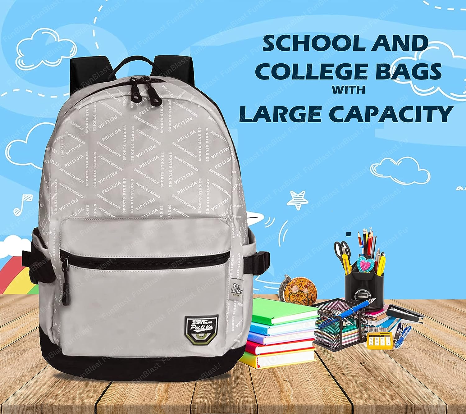 School, Office, Casual Bag - Multipurpose Backpack, School & College Bags for students, Large Capacity Unisex Travel Backpack, Picnic Bag (46 X 34 X 20 CM)