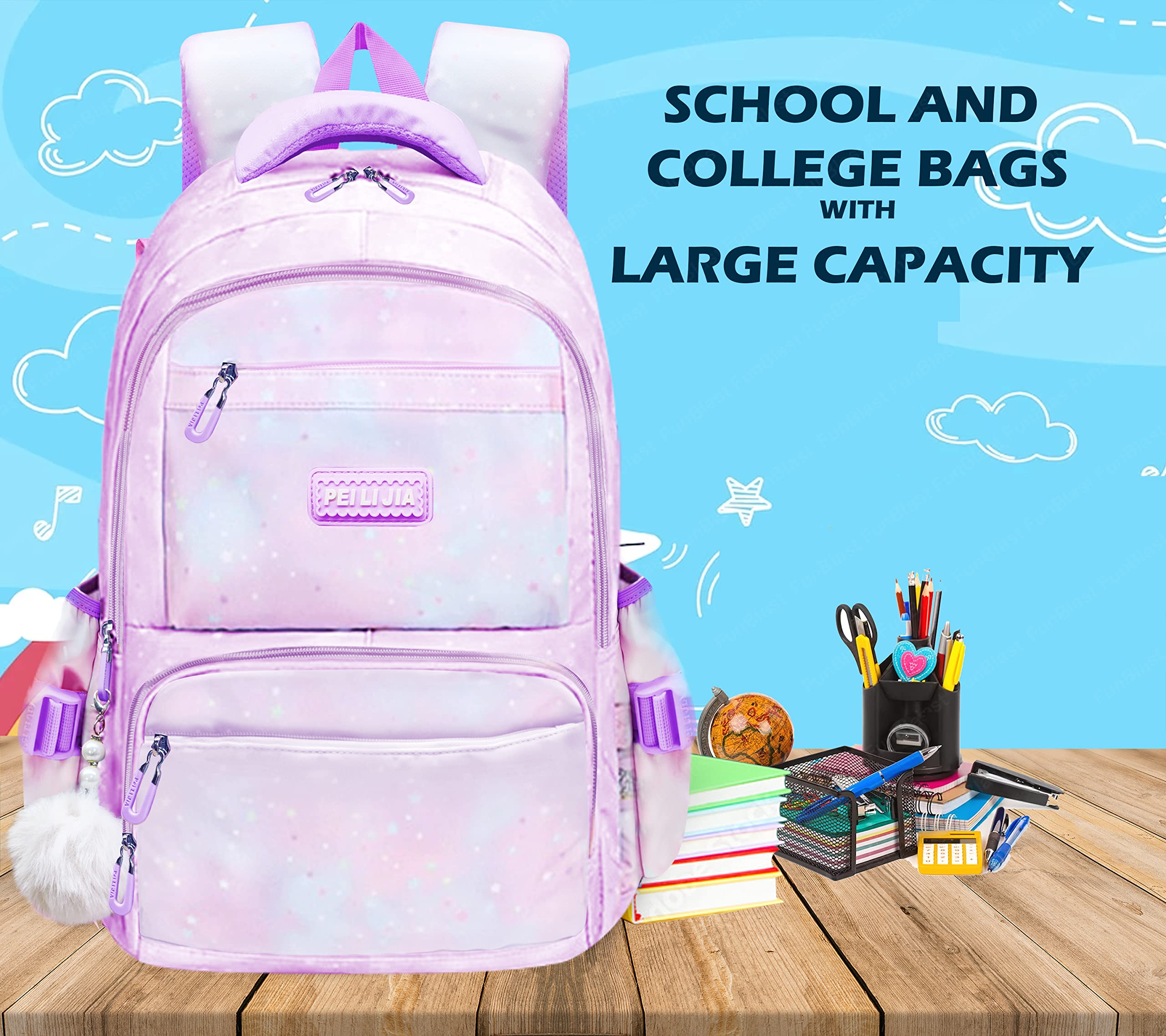 School Bag School Backpack College Backpack Travel Backpack Office Backpack Multipurpose Backpack Picnic Bag for Boys & Girls (46 X 34 X 20 CM)