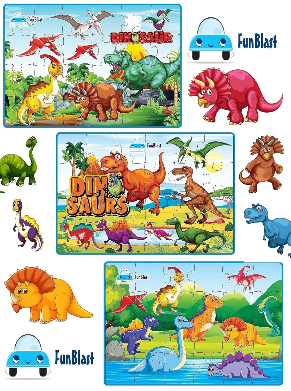 Dinosaur Jigsaw Puzzle for Kids – Educational Puzzle Toys Learning Jigsaw Puzzle, Floor Puzzle for 3+ Years Old Boys (72 Pcs)