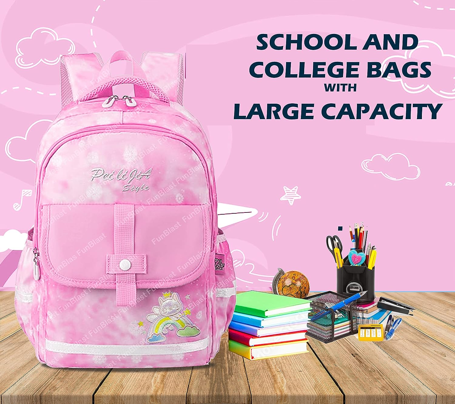School Bag for Girls - School and College Bagpack for Girls, Travel Ba –  FunBlast