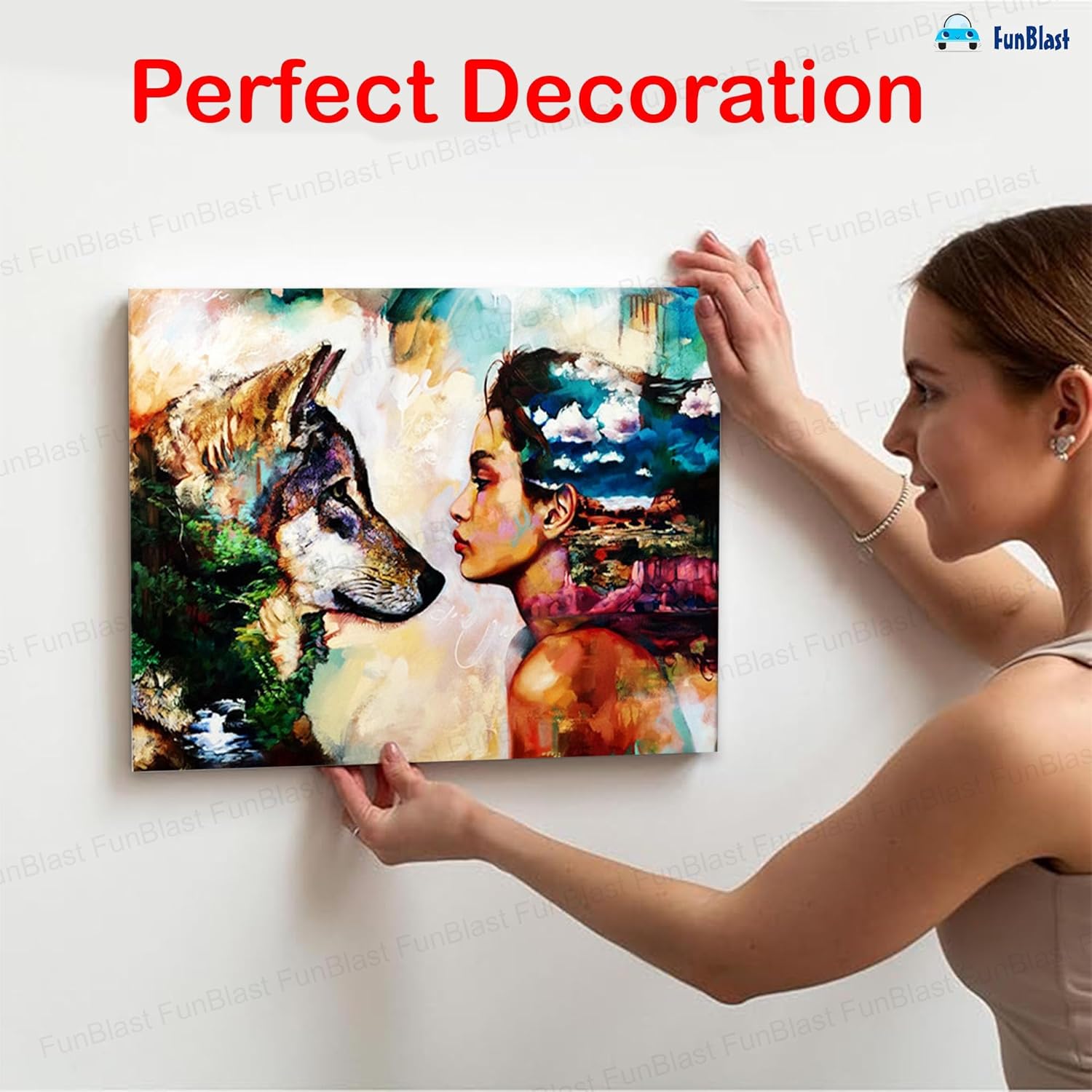 5D Diamond Painting Kit for Kids and Adults - 12x16inch Suitable for Home Leisure and Wall Decoration, Gift for Kids and Adults (Dog &amp; Girl)