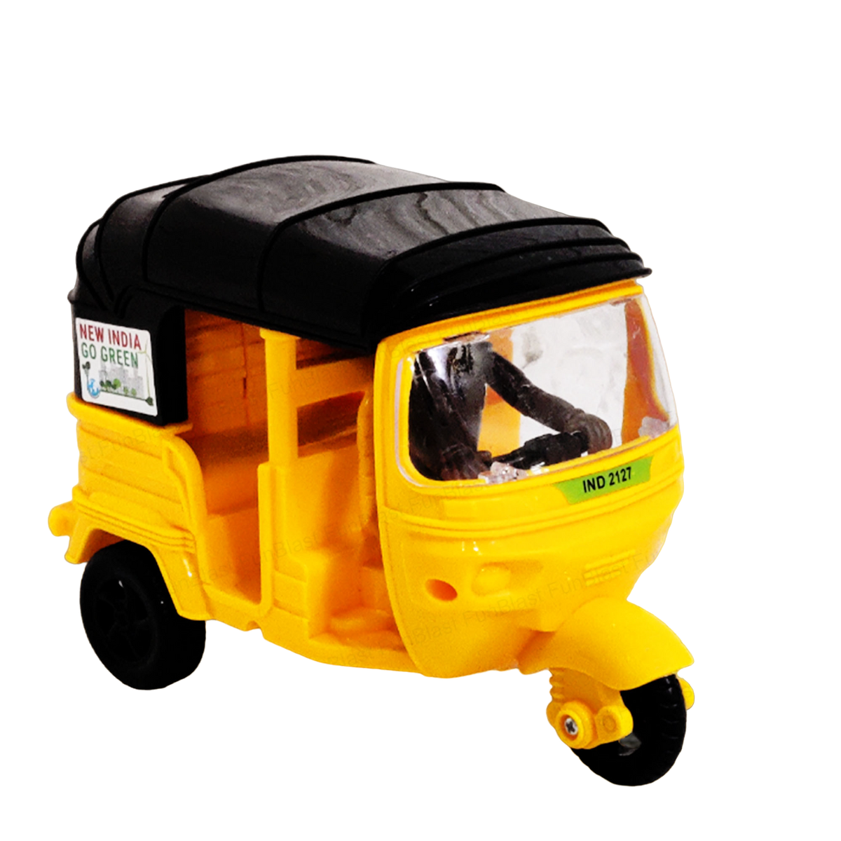 Auto Rickshaw Toys, Bump & Go Auto Rickshaw Toy for Kids, Toy Vehicles for Kids - Pack of 1 Pcs (Black Color)