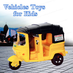 Auto Rickshaw Toys, Bump & Go Auto Rickshaw Toy for Kids, Toy Vehicles for Kids - Pack of 1 Pcs (Black Color)