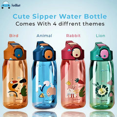 Cute Water Bottle with Straw for Kids – 550 ML